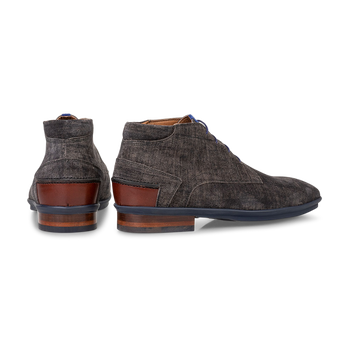 Lace boot suede grey