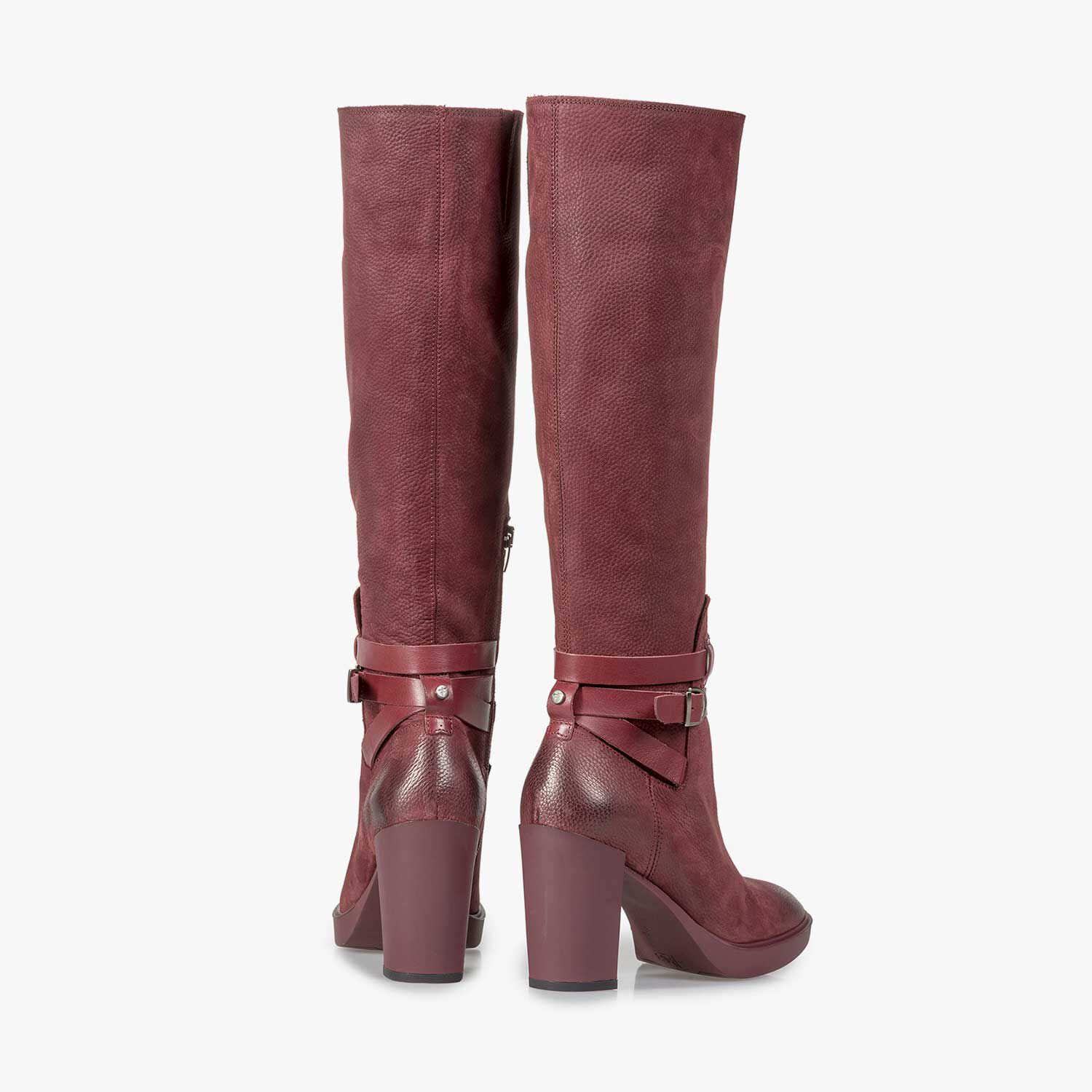 Burgundy new arrivals leather boots
