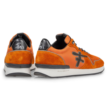 Sneaker orange suede leather