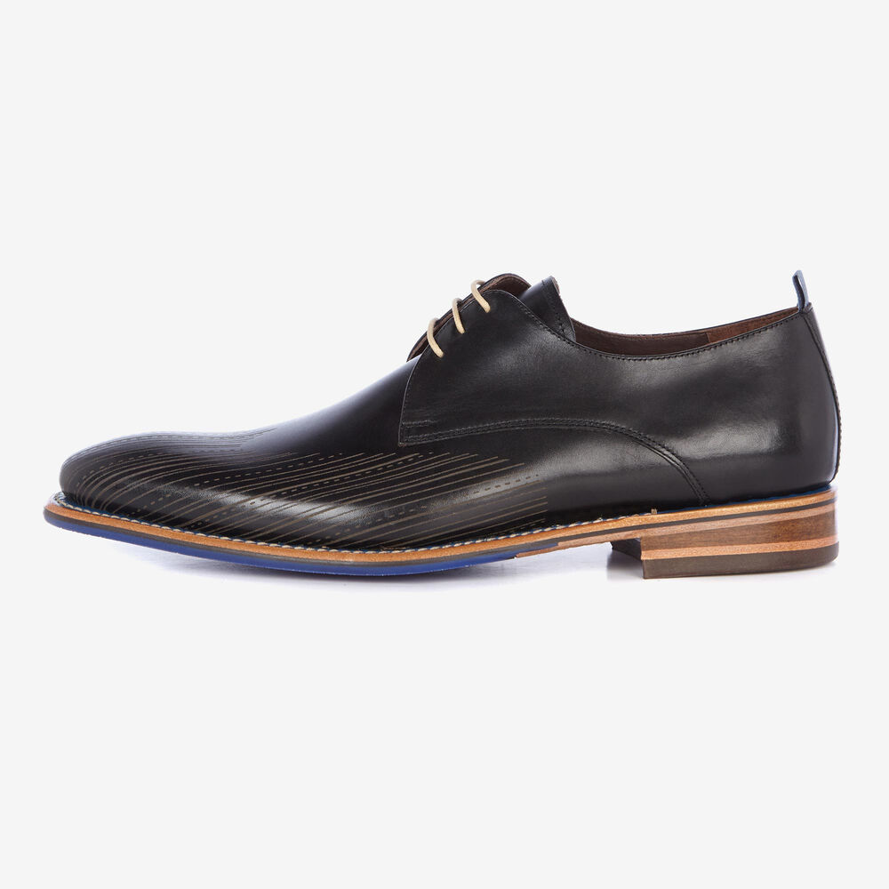 Floris van Bommel black leather men's lace-up shoe
