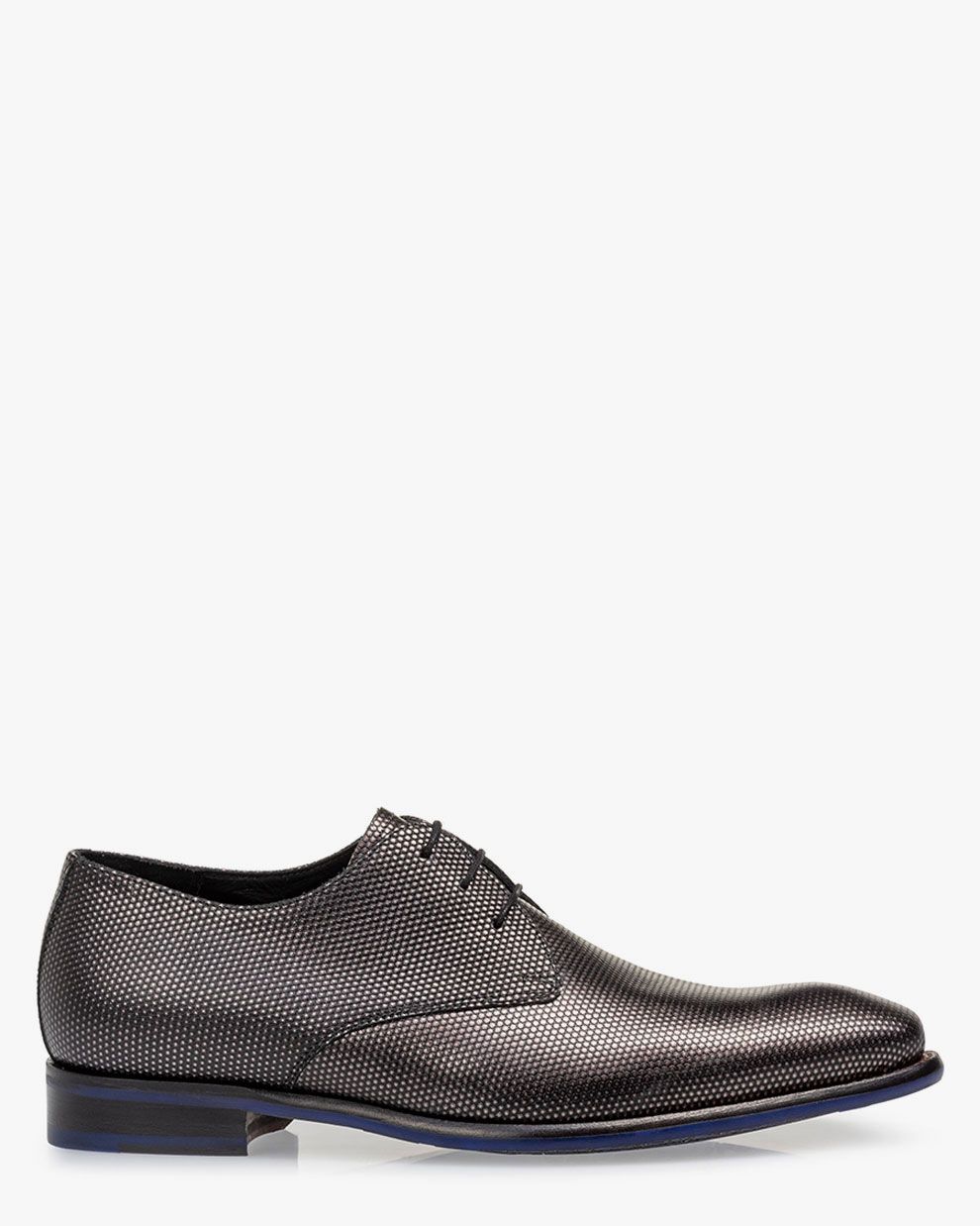 Floris van Bommel schoen Blue bewerkt leer wijdte G+