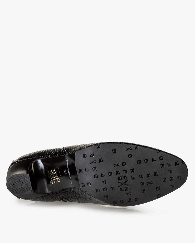 Ankle boot reptile print black
