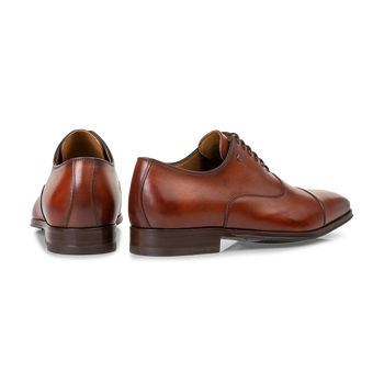 Lace shoe calf leather dark cognac