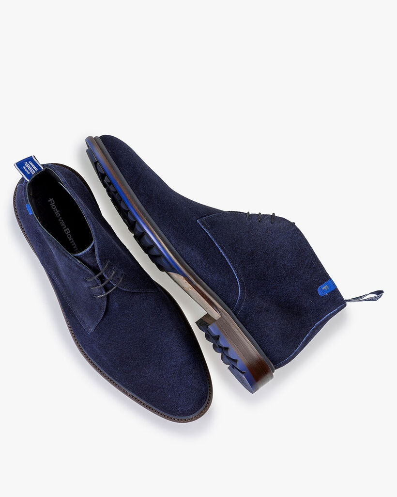 Lace boot suede dark blue