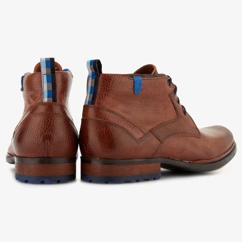 Floris van Bommel cognac leather men’s lace boot 