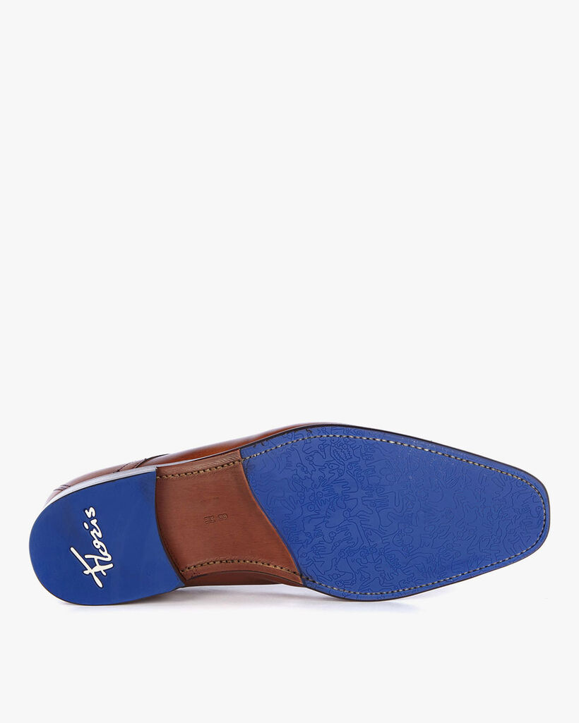 Lace boot calf leather cognac