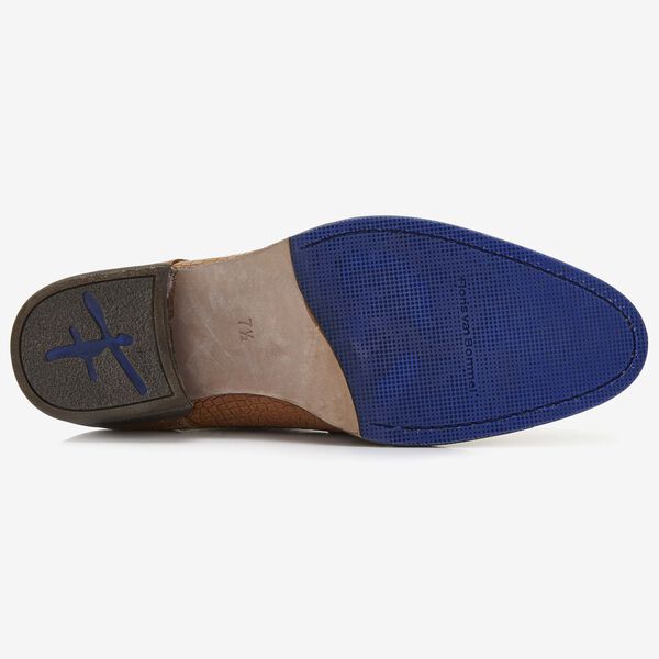 Floris van Bommel cognac crocodile print men's lace-up shoe