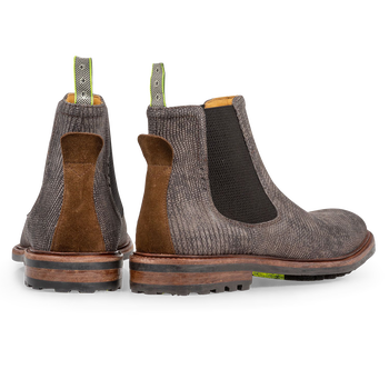 Chelsea boot reptile print dark grey