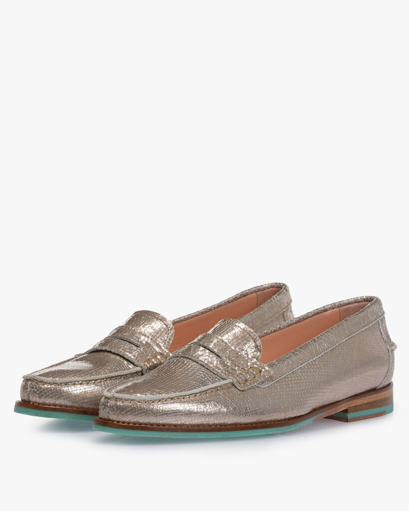Loafer metallic taupe
