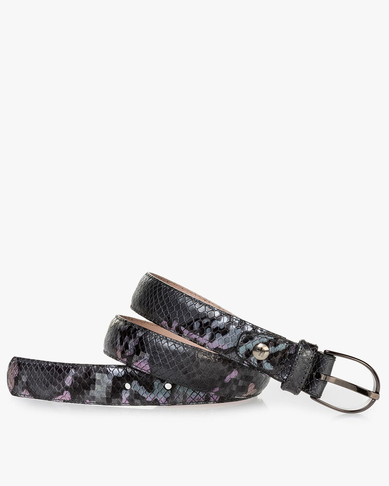 Belt reptile print grey
