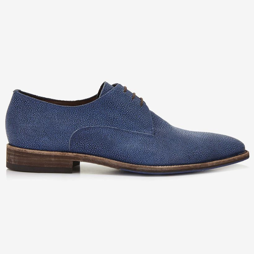 Blue leather men's lace-up shoe 14308/11 Floris van Bommel