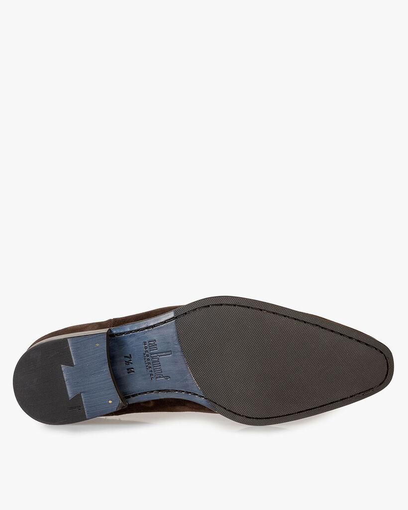 Dark brown suede leather Chelsea boot