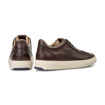 Sneaker printed leather brown