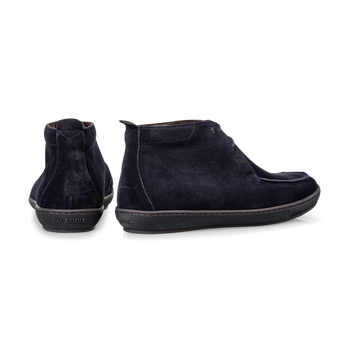 Lace boot suede dark blue