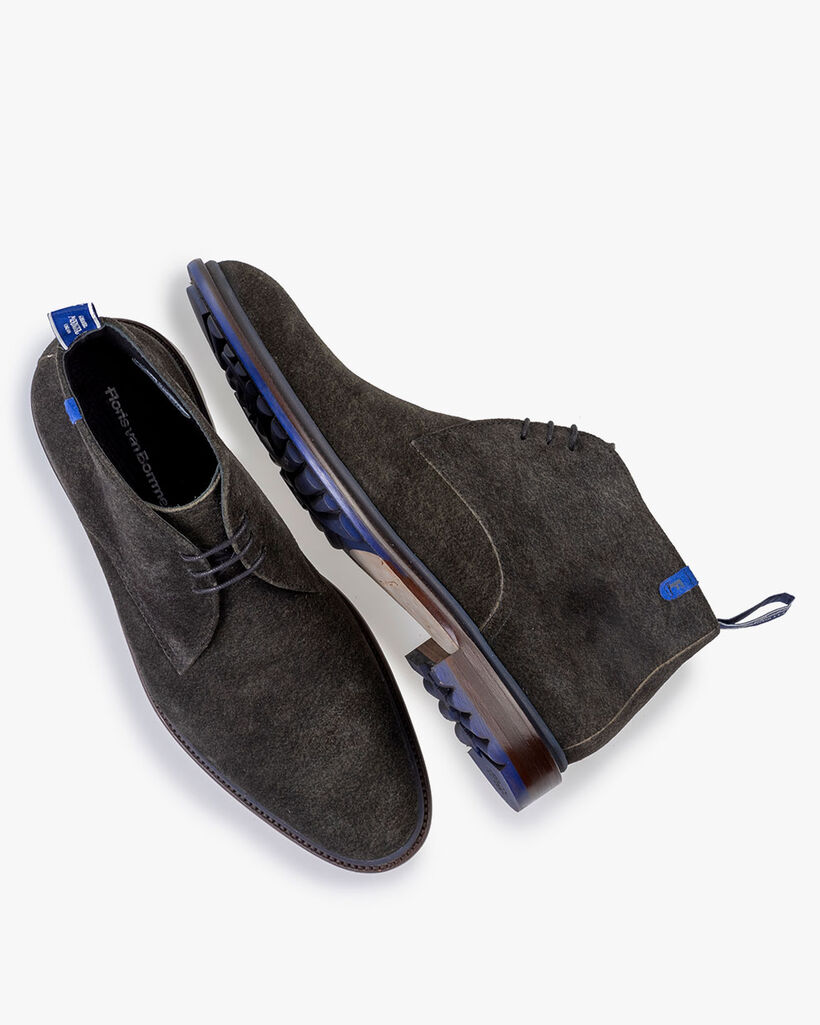 Lace boot suede dark green