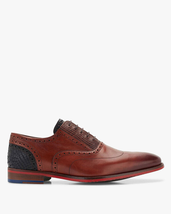 Lace shoe calf leather cognac