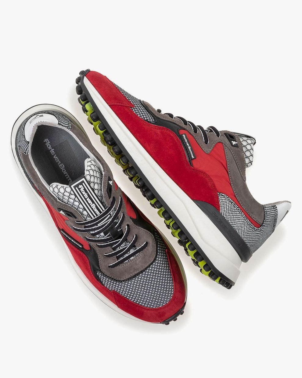 Sneaker suede leather red 16339 15 Floris van Bommel Official