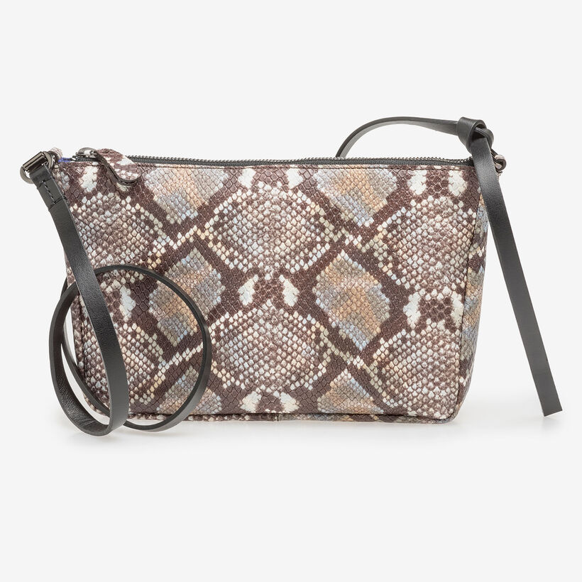 Brown and white bag snake print