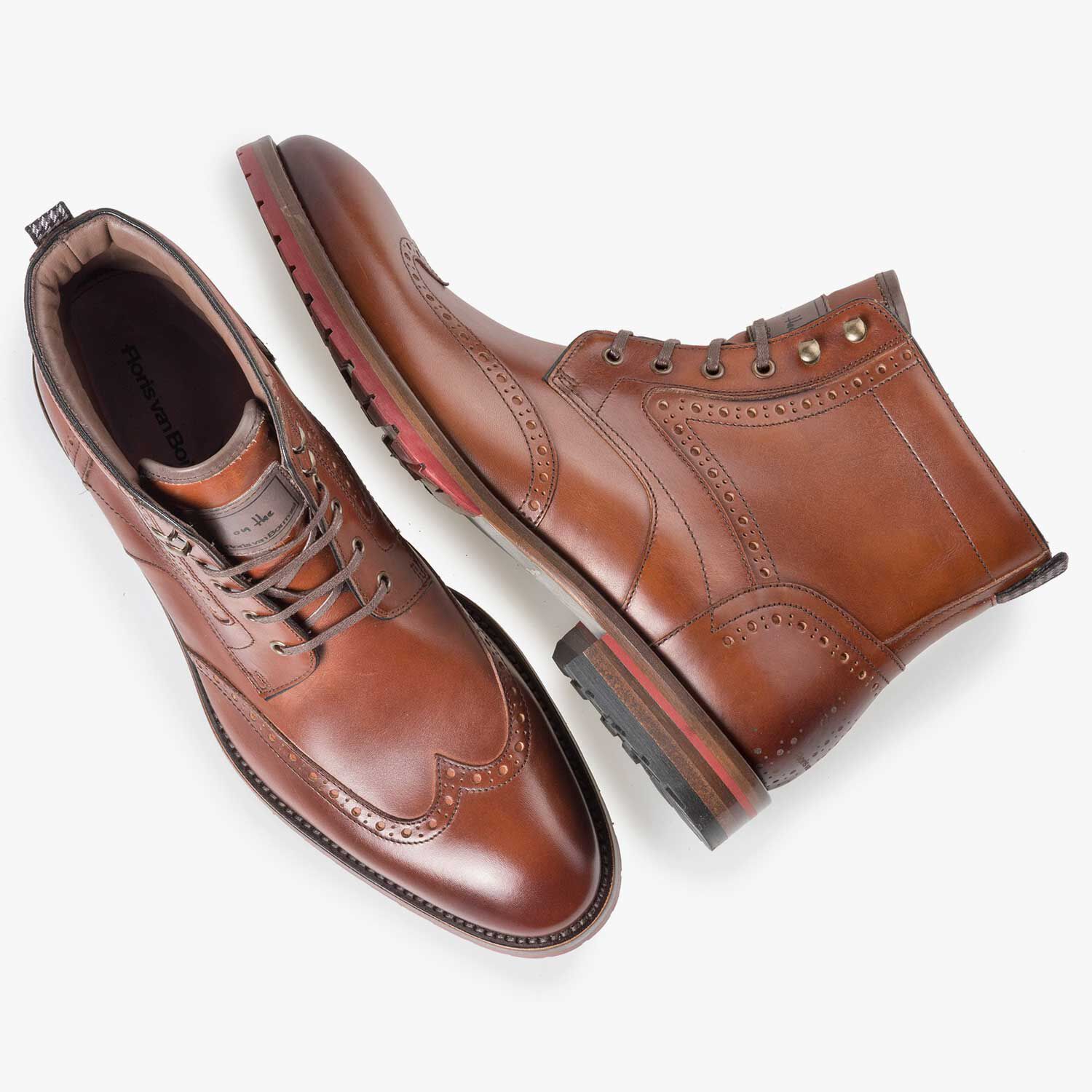 Calf leather brogue lace boot – cognac-coloured – 10295/03 Calf leather brogue lace boot – cognac-coloured – 10295/03