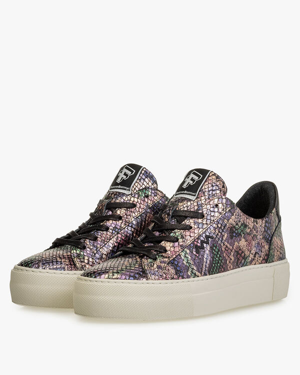 Sneaker metallic print pink