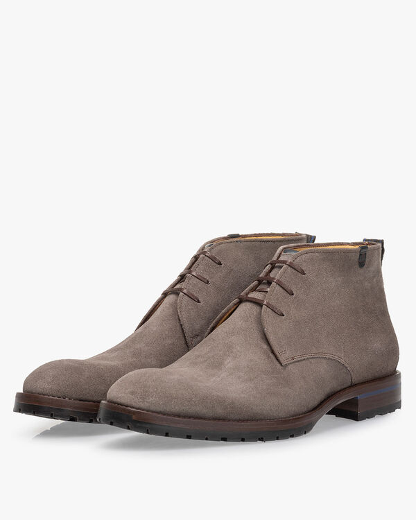 Lace boot suede taupe