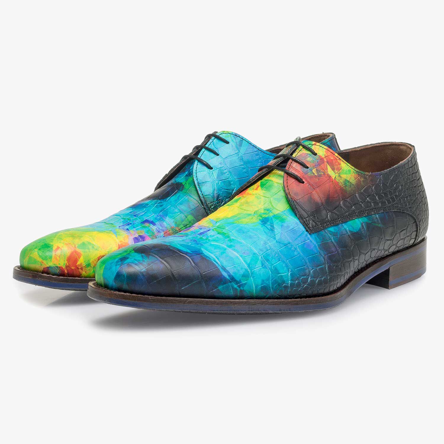 Multi colored calf leather lace shoe 18102 00 Floris van Bommel