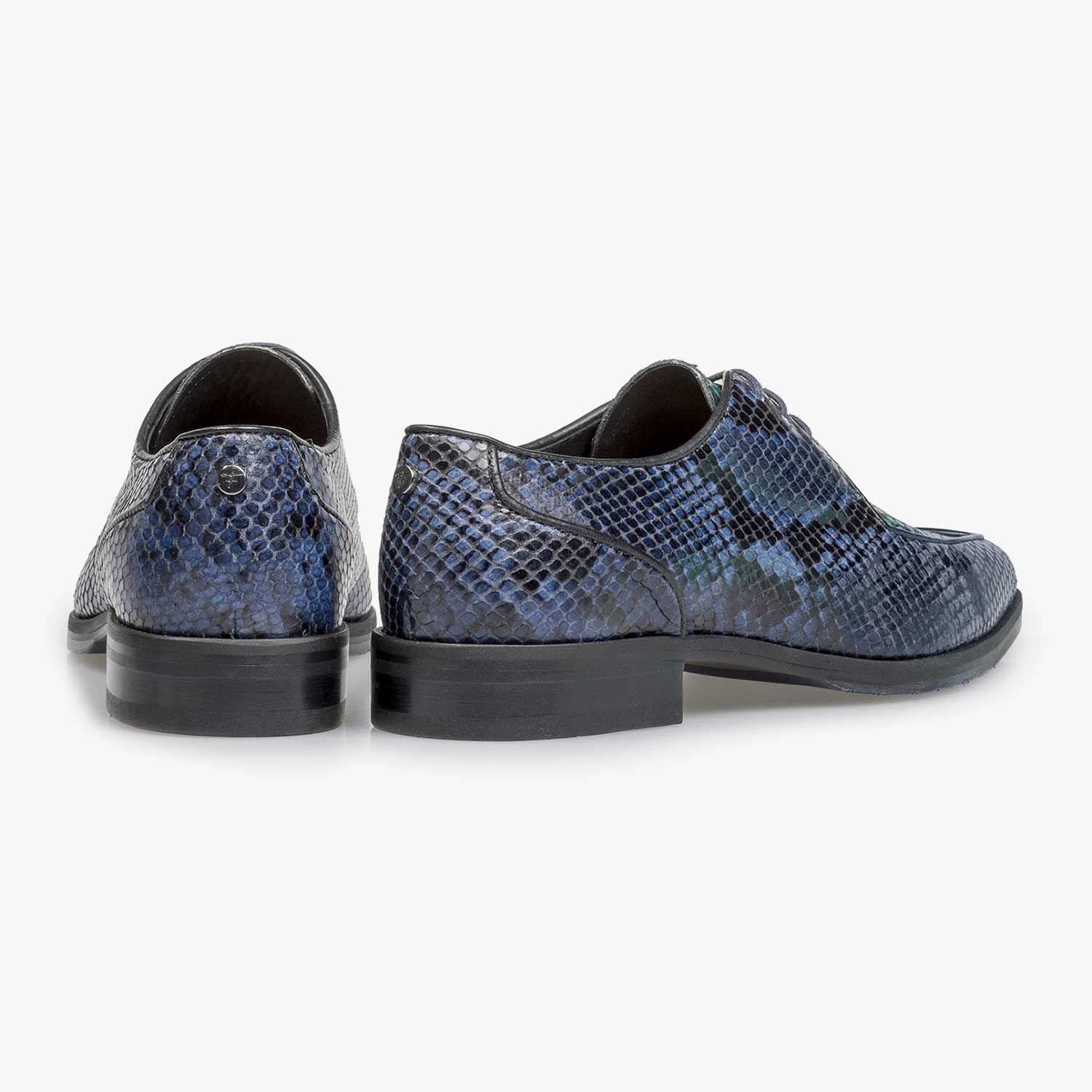 Blue snake cheap print shoes