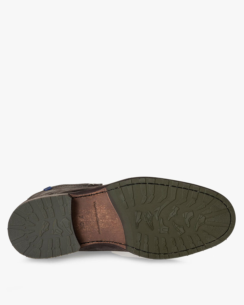 Lined lace boot suede brown