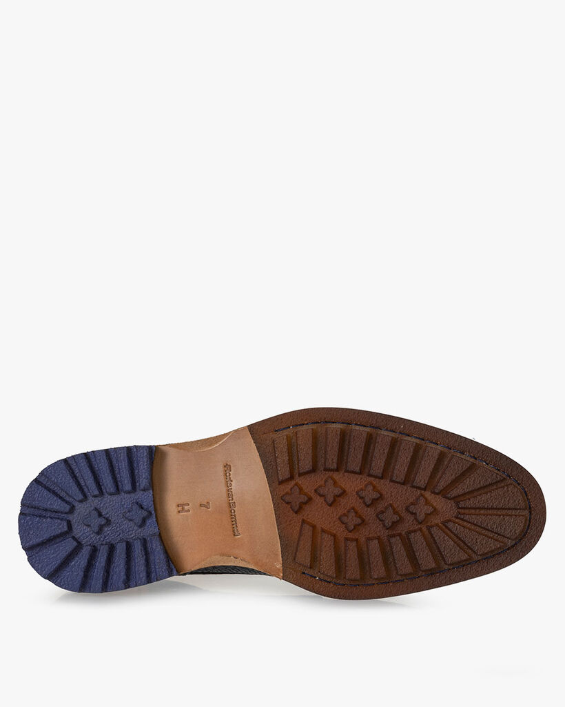 Lace boot nubuck leather blue