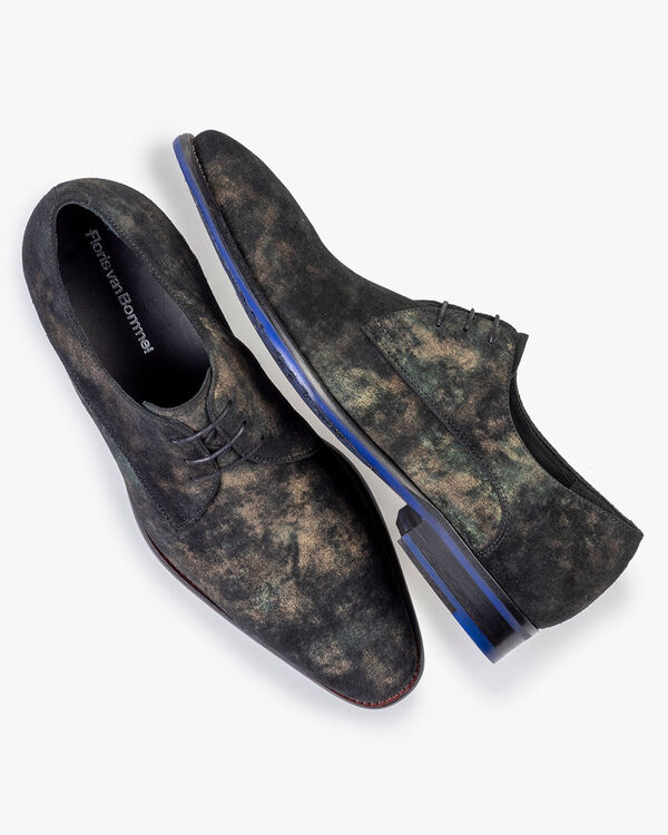 Lace shoe suede dark green