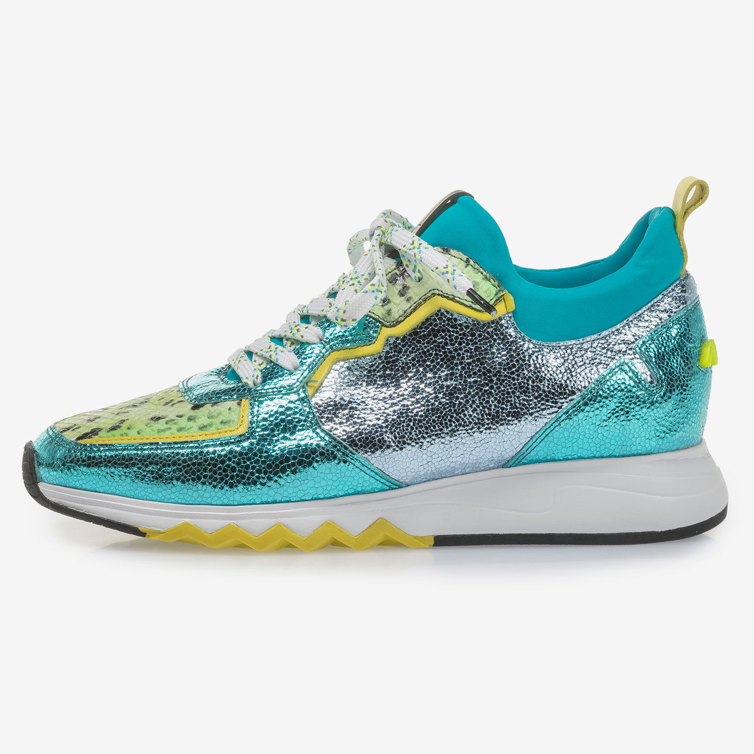 Metallic blue sneakers on sale