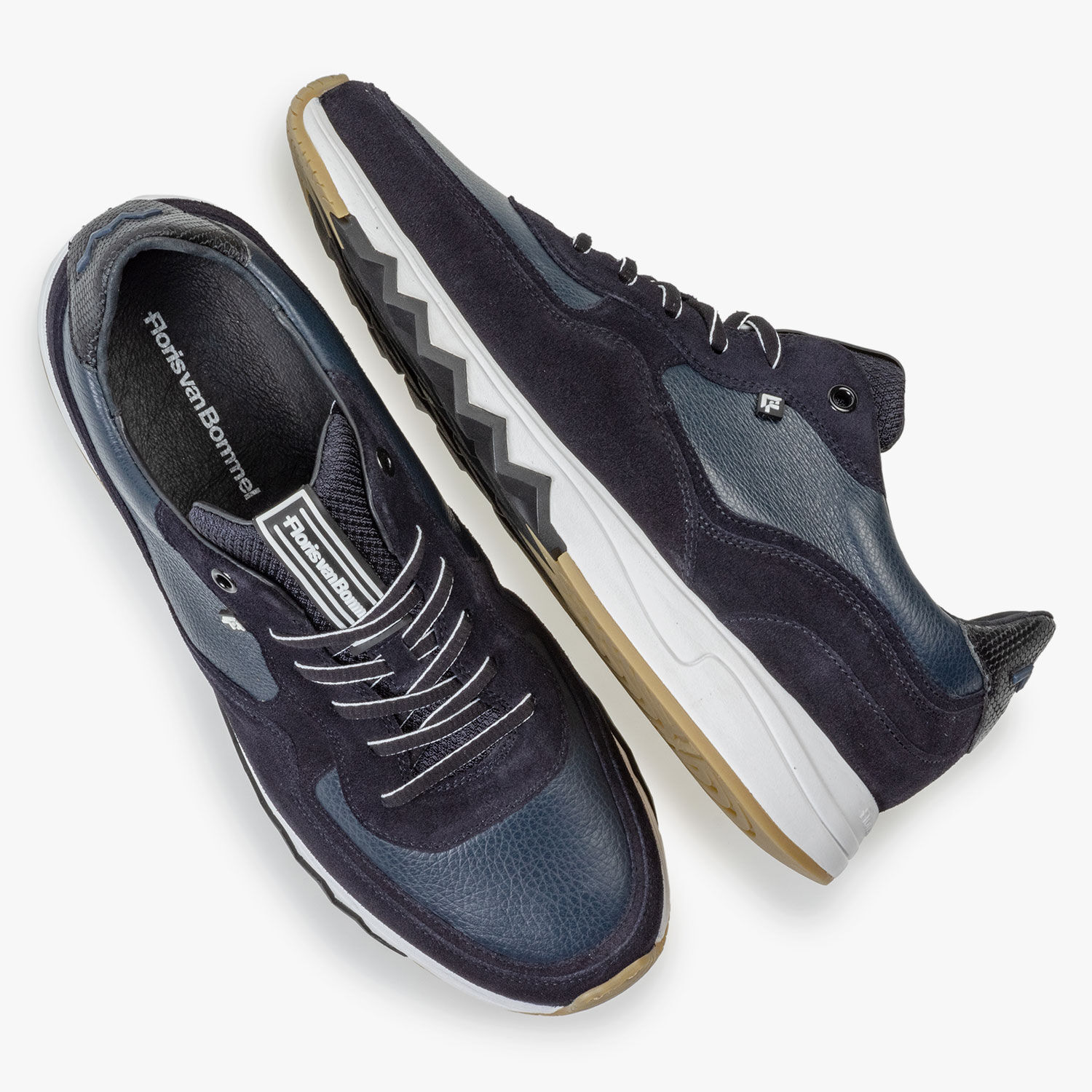 Dark blue suede leather sneaker 16392/12 | Floris van Bommel Official®