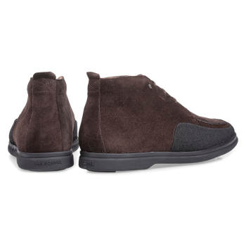 Mid-high suede leather lace boot