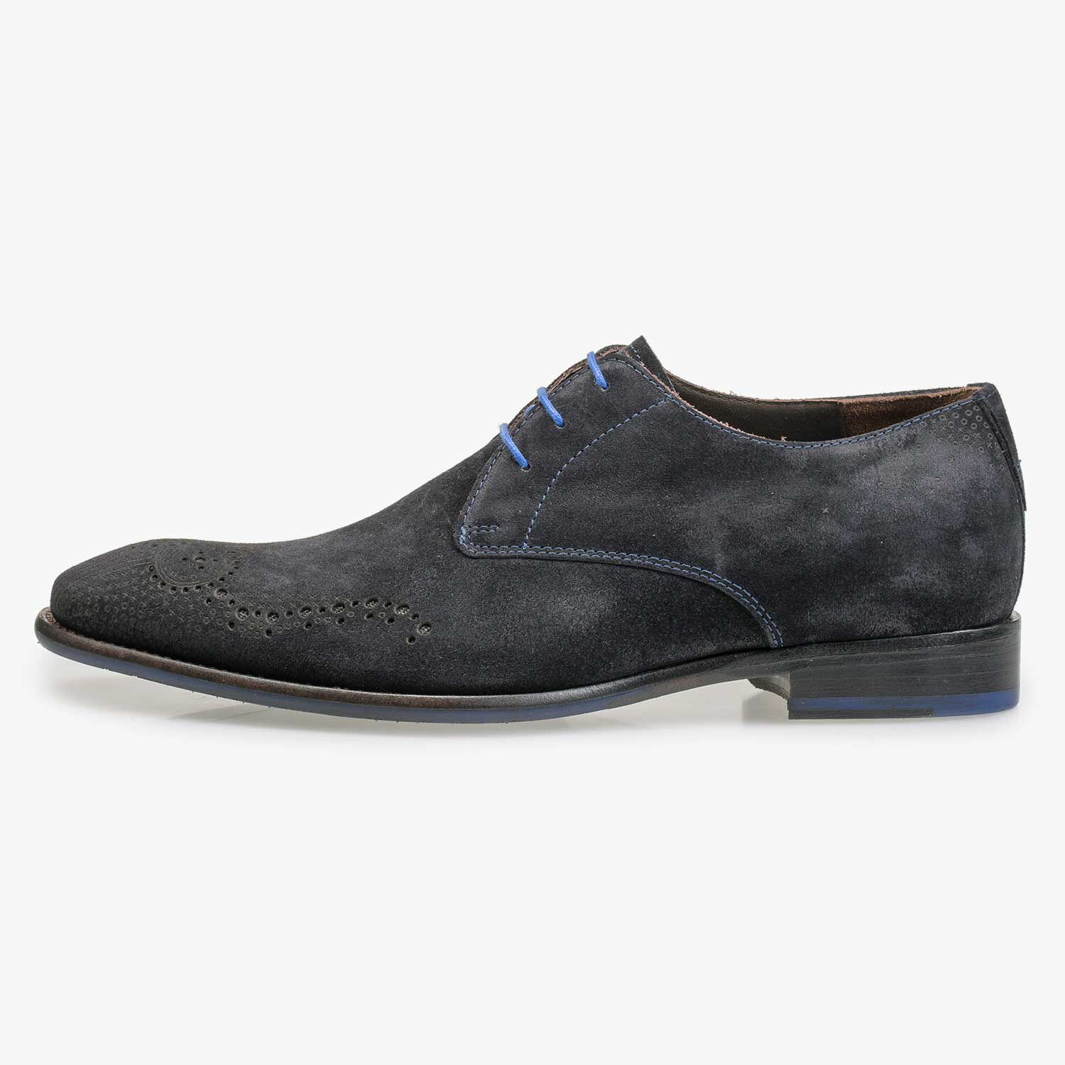 Blue suede brogue shoes deals