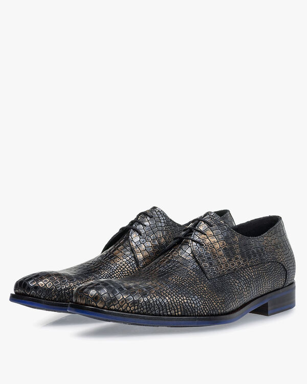 Lace shoe metallic bronze