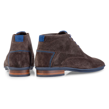 Lace boot brown suede leather