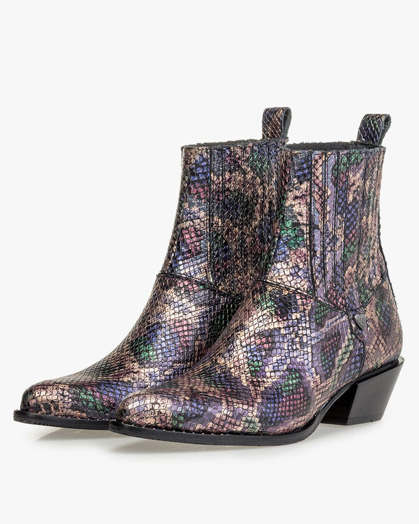Chelsea boot metallic print pink