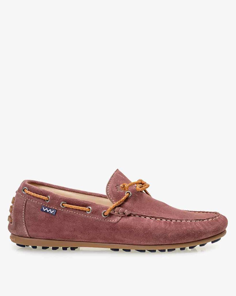 Moccasin suede leather pink