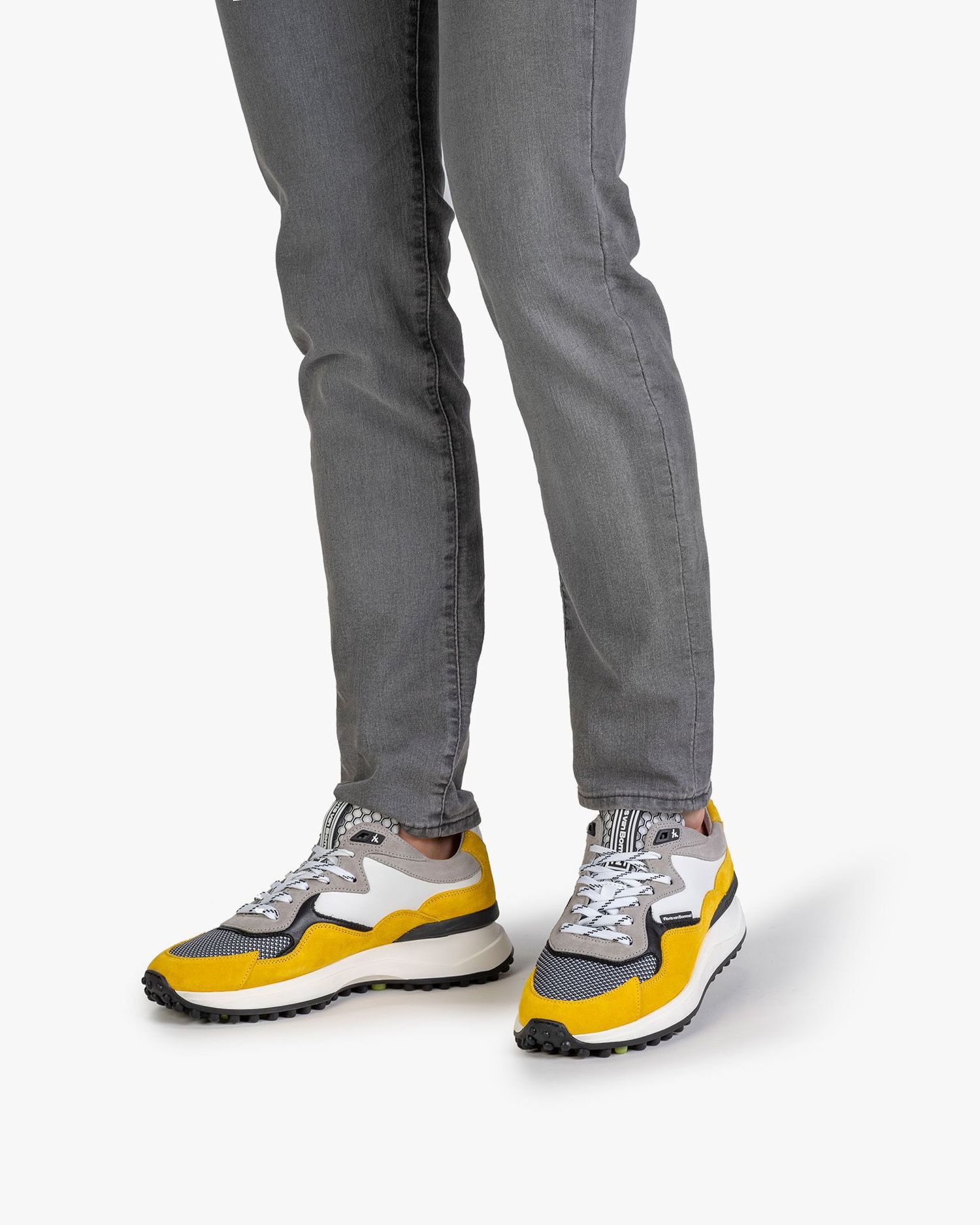 Sneaker suede leather yellow 16339 14 Floris van Bommel Official