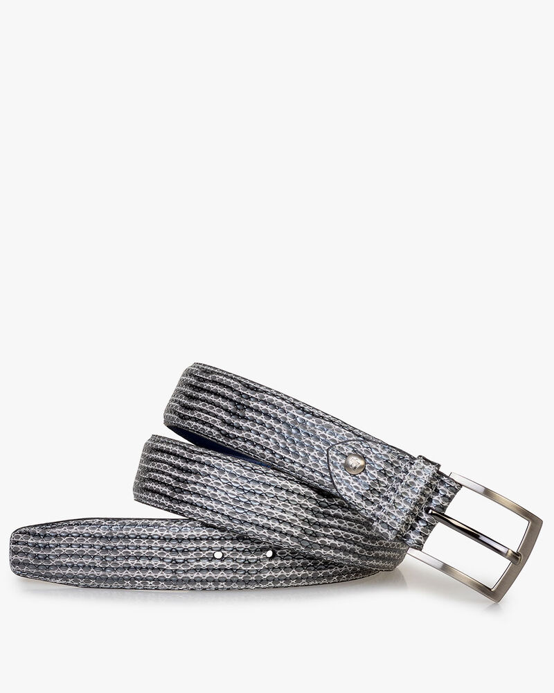 Belt metallic with print grey