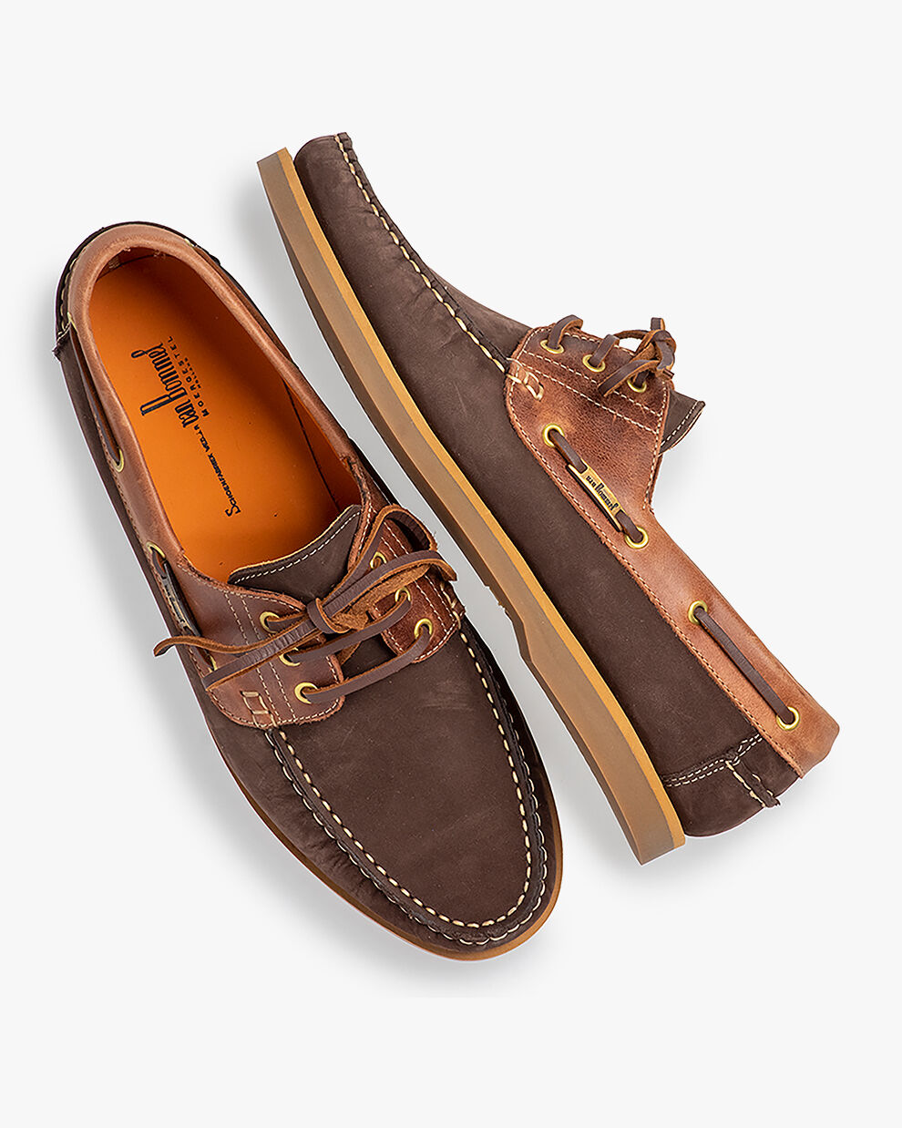 Boat shoes men Nava 01.09 Dark brown Floris van Bommel
