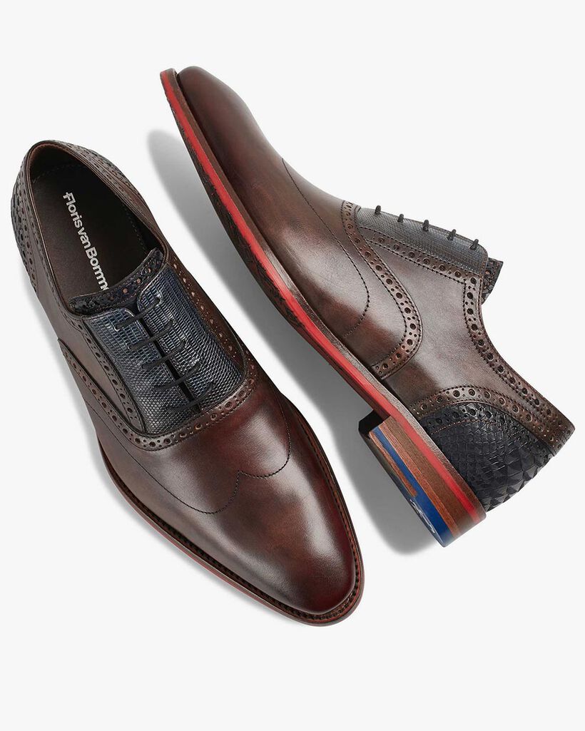 Lace shoe calf leather dark brown