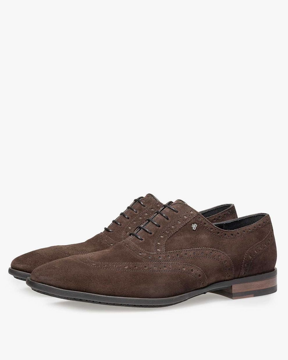 Dark brown suede leather brogue SBM-30121-21-01 | Van Bommel Official®