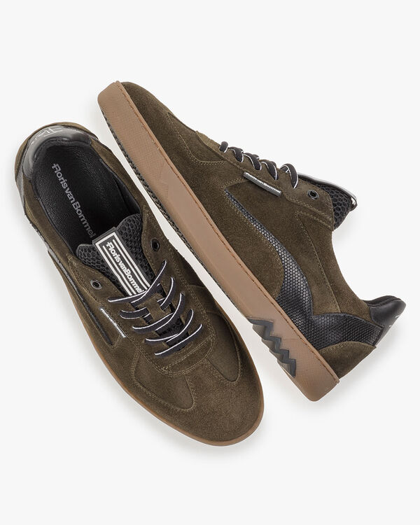 Sneaker suede dark green