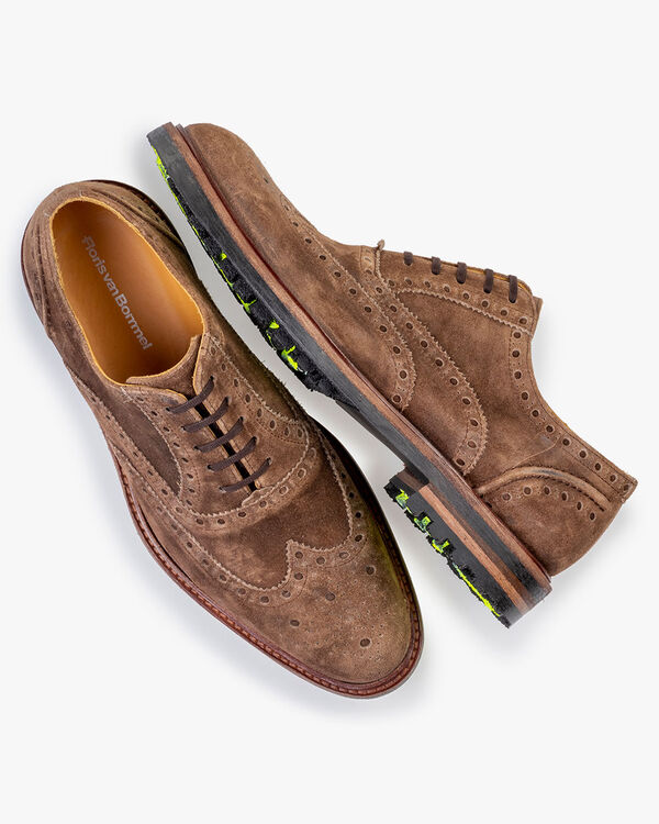 Lace shoe suede cognac