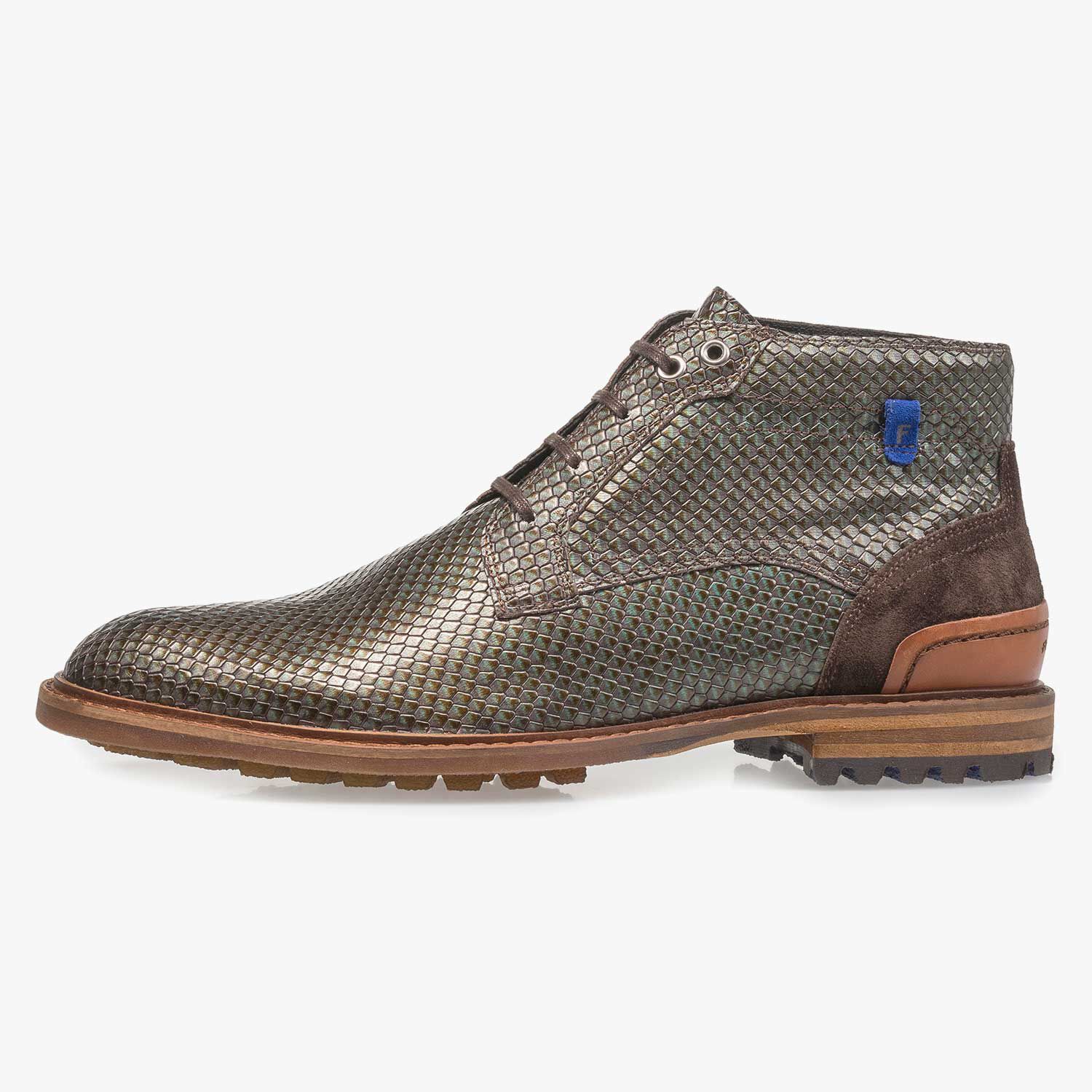 Premium green metallic lace shoe 10683 00 Floris van Bommel Official