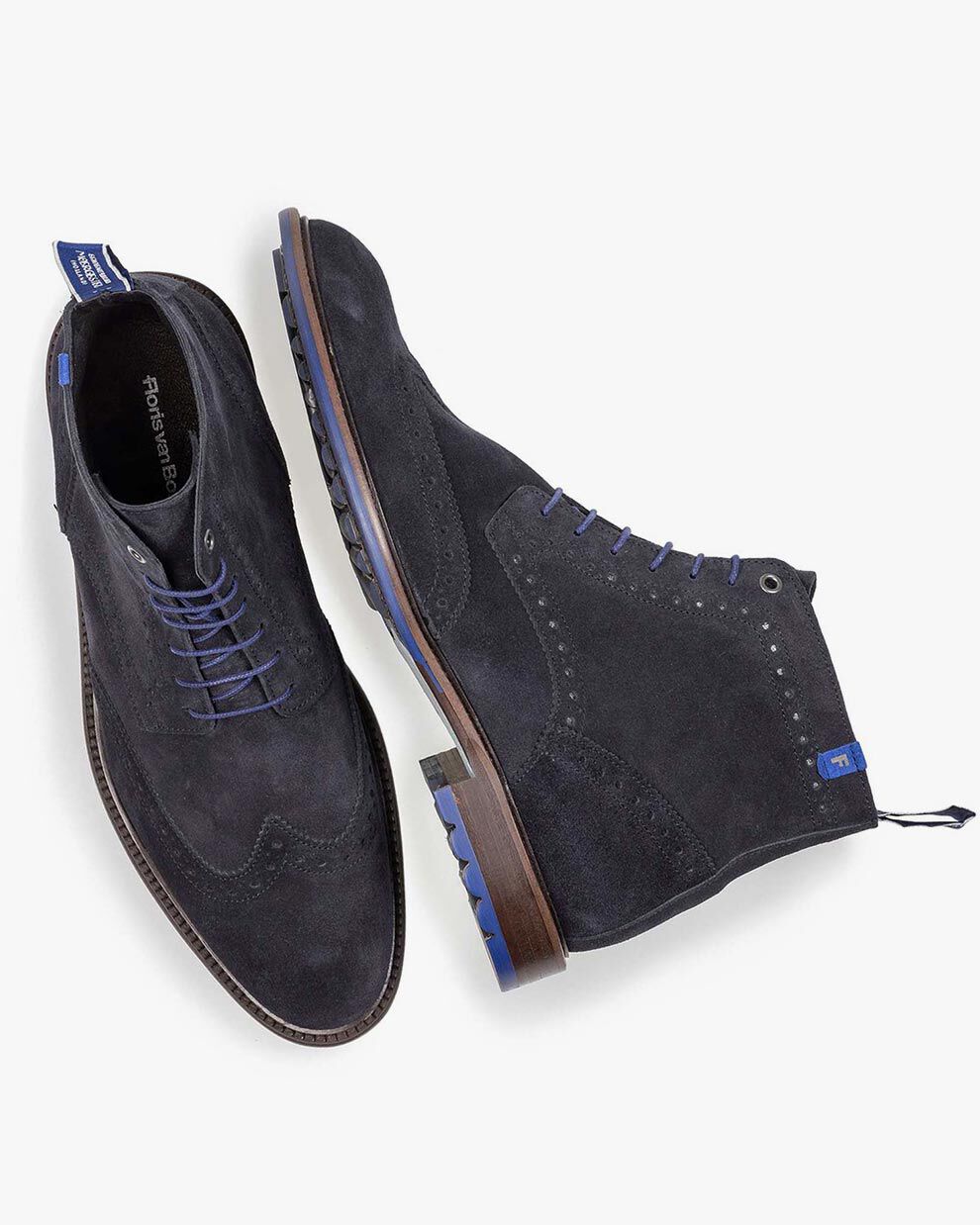 Blue suede lace boot 10506 15 Floris van Bommel Official