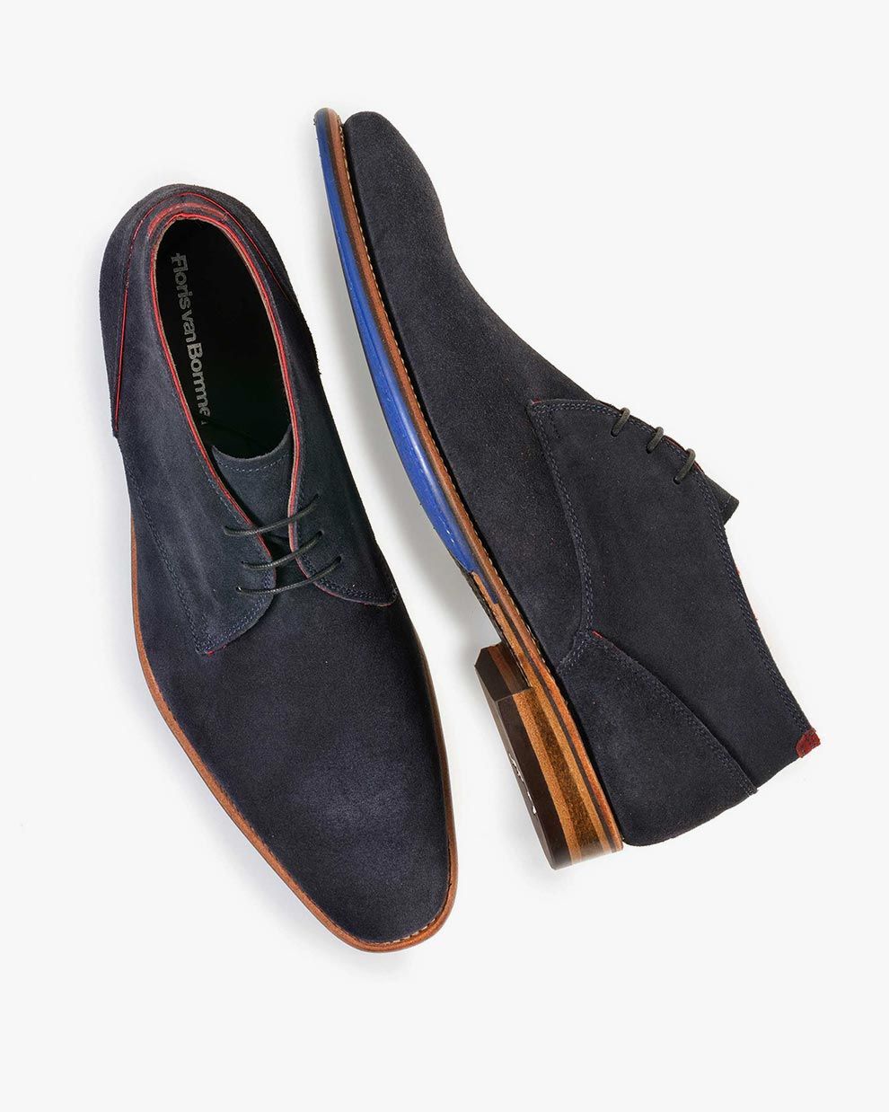 Floris van bommel blauw suede store