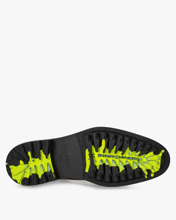 Lace boot printed leather dark grey