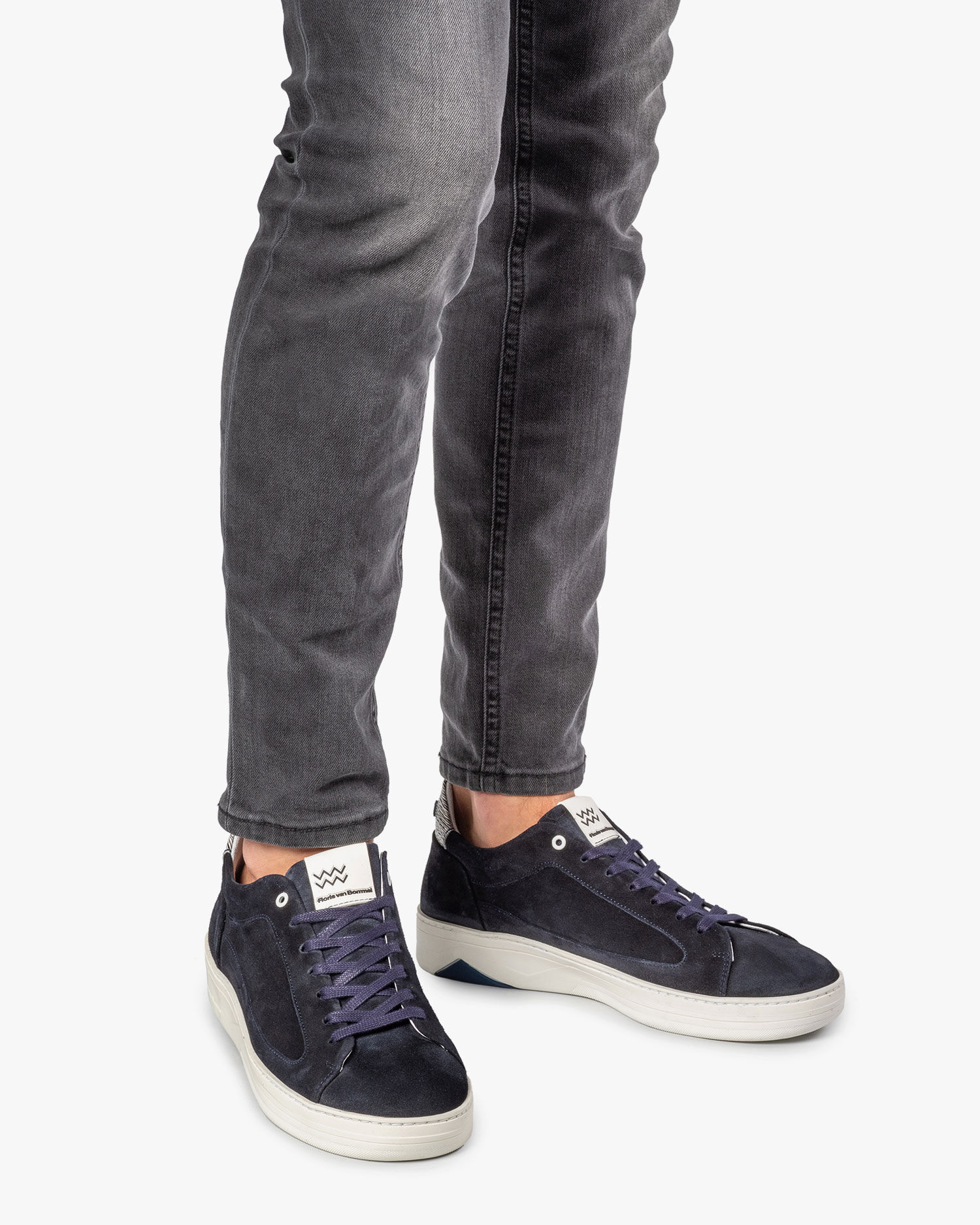 Dark blue suede leather sneaker 13265 04 Floris van Bommel Official